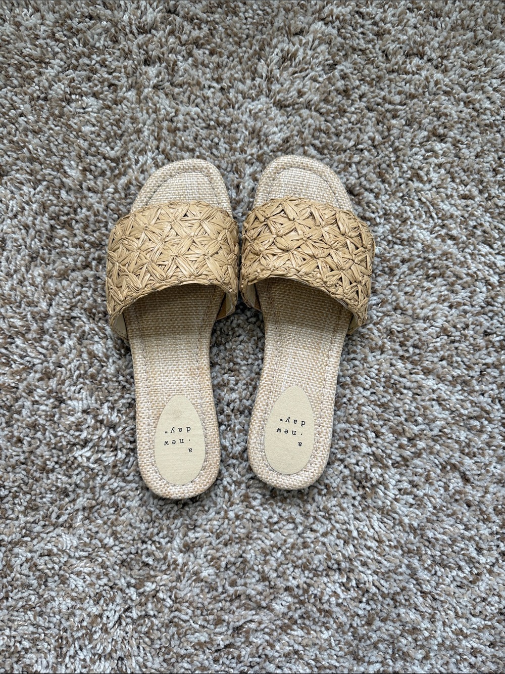 A new day Neutral Woven Slide Sandals